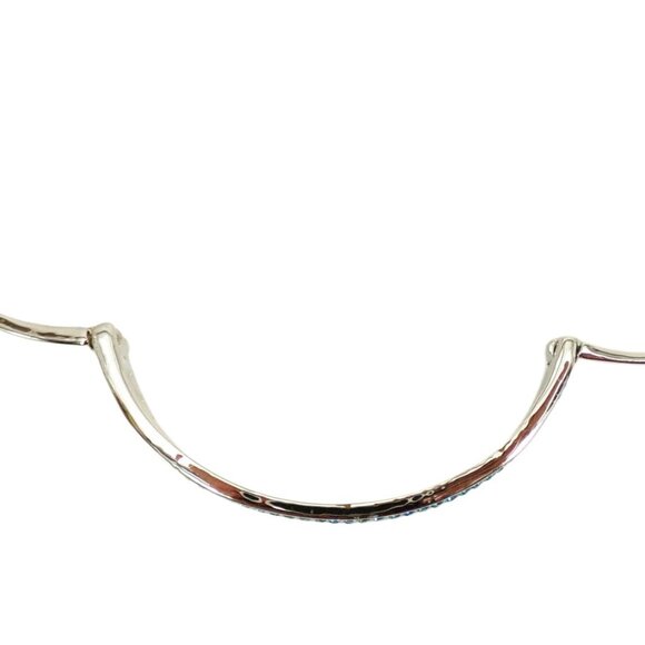 Light blue crystal bangle bracelet, expands open, pave aqua blue crystals - Picture 5 of 11